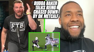 Pat McAfee Asks Budda Baker About Being Chased Down By DK Metcalf [upl. by Harold]