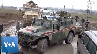 US Troops Block Russian Convoy in Syria [upl. by Hibben154]