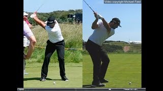 Jon Rahm golf swing  Long Iron faceon amp downtheline July 2017 [upl. by Zora]