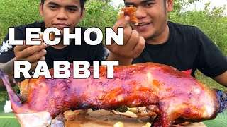 OUTDOOR COOKING  LECHON RABBIT PHILIPPINES [upl. by Shoifet]