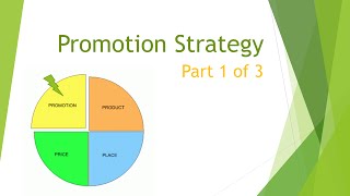 Marketing Mix Promotion Strategy part 1 [upl. by Niamert471]