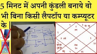 Kundali Kaise Banaye  5 मिनट में अपनी कुंडली बनाये वो भी बिना किसी लैपटॉप या कम्प्यूटर के [upl. by Anma721]