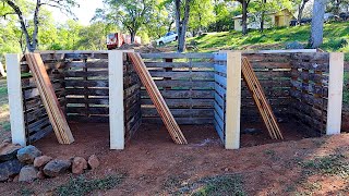 PALLET COMPOST BINS  Building Our Homestead [upl. by Bay]