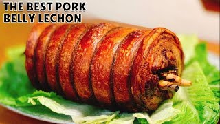 THE BEST PORK LECHON BELLY ROLL IN OVEN  CRISPY AND TASTIEST LECHON [upl. by Atwater858]