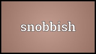 Snobbish Meaning [upl. by Jonme]