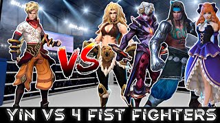 YIN VS 4 FIST FIGHTERS 1VS1 FIGHT  MOBILE LEGENDS NEW HERO YIN [upl. by Anastasie]