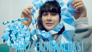 DIY ¡GUIRNALDAS CON PAPEL CREPÉ [upl. by Daus]