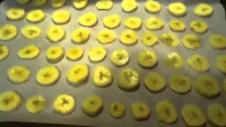 How to make banana chips in the oven [upl. by Kcitrap]