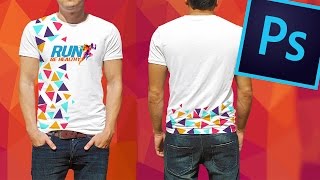 Crear y Simular estampado de camiseta  playera con Adobe Photoshop [upl. by Nivi]