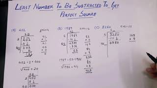 What is least number to be subtracted to get perfect square [upl. by Ario]