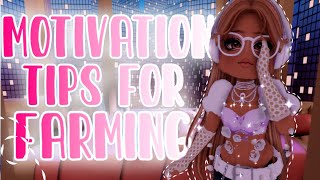 Motivation Tips For Farming  Roblox Royale High [upl. by Nnayllek]