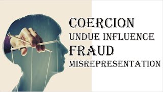 Coercion Undue Influence Fraud Misrepresentation  Indian Contract Act 1872  Law Guru [upl. by Puri13]