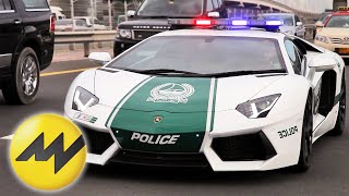 Dubai Police Cars  Patrol in a Lamborghini  Motorvision [upl. by Joashus]