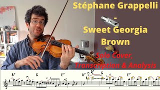 Stéphane Grappelli  Sweet Georgia Brown  Solo Cover Transcription amp Analysis [upl. by Shandra36]