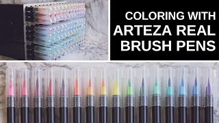 Coloring with Arteza Real Brush Pens [upl. by Carlson]