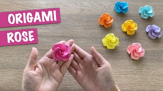 Easy Origami Paper Rose 🌹 [upl. by Hodge]