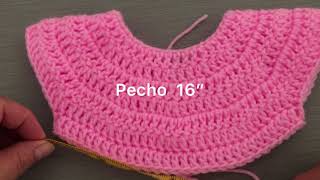 Como tejer un canesú redondo fácil canesú a crochet 4 tallas [upl. by Hooge726]