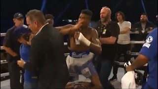 Rapper Blueface punches fan after BKFC debut win [upl. by Aniakudo]