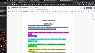 Reflective Essay Intro Paragraph Tutorial [upl. by Aneehc939]