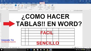 COMO HACER TABLAS EN WORD SUPER FÁCIL Y SENCILLO [upl. by Terrye658]