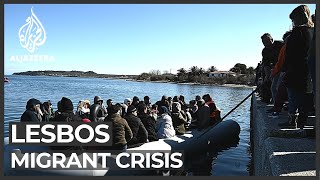 Lesbos migrant crisis Thousands trying to reach Greek island [upl. by Neenaj]