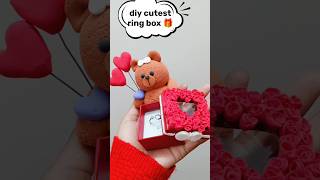 DIY ring box 🎁 craftideas gift diycrafts trending teddybear happyvalentineday [upl. by Salena]