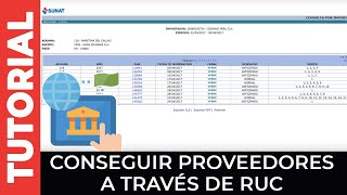 CÓMO CONSEGUIR PROVEEDORES A TRAVÉS DEL RUC [upl. by Boone421]