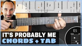 ▶ quotIts Probably Mequot Training Track  Guitar Tab amp Chords [upl. by Kokaras]