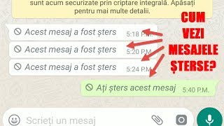 WhatsApp  cum citești mesajele șterse Android [upl. by Rafaellle]