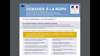 Vidéo remplir un dossier MDPH [upl. by Algernon]