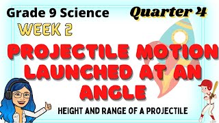 Projectile Motion Launched at an Angle  Height and Range  Grade 9 Science Quarter 4 Week 2 [upl. by Ariamo730]