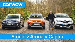 Kia Stonic vs SEAT Arona vs Renault Captur 2019  See which is the best small SUV [upl. by Carrington]