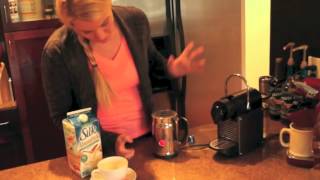 Nespresso Aeroccino Plus Frother Review Frothing Almond Milk [upl. by Flss]