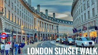 England Central London Sunset Walk  Relaxing Walking tour in West End London 4K HDR [upl. by Intruoc]